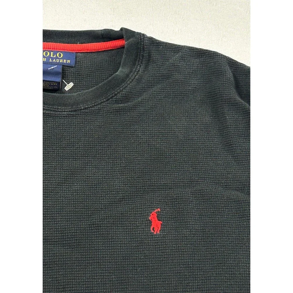 Polo Ralph Lauren Mens Waffle Knit Long Sleeve Crewneck Shirt Thermal Medium